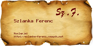 Szlanka Ferenc névjegykártya