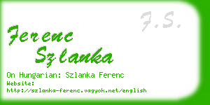 ferenc szlanka business card